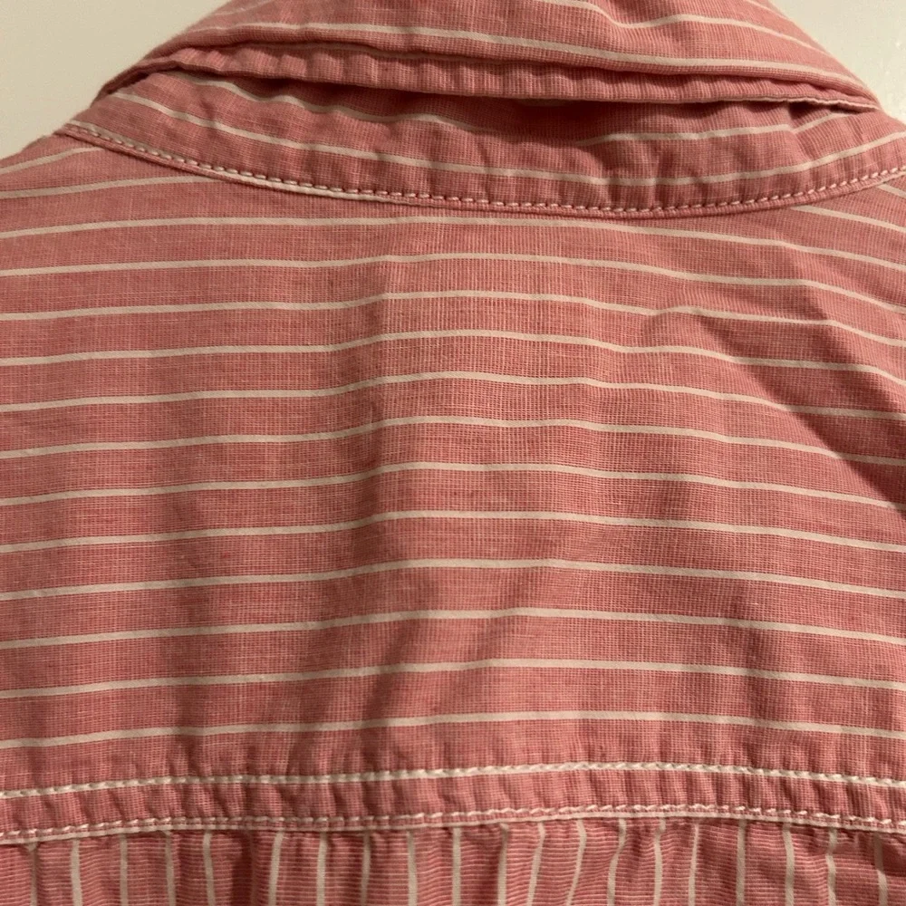 Red Camel Men’s Striped Shirt Red White Size L